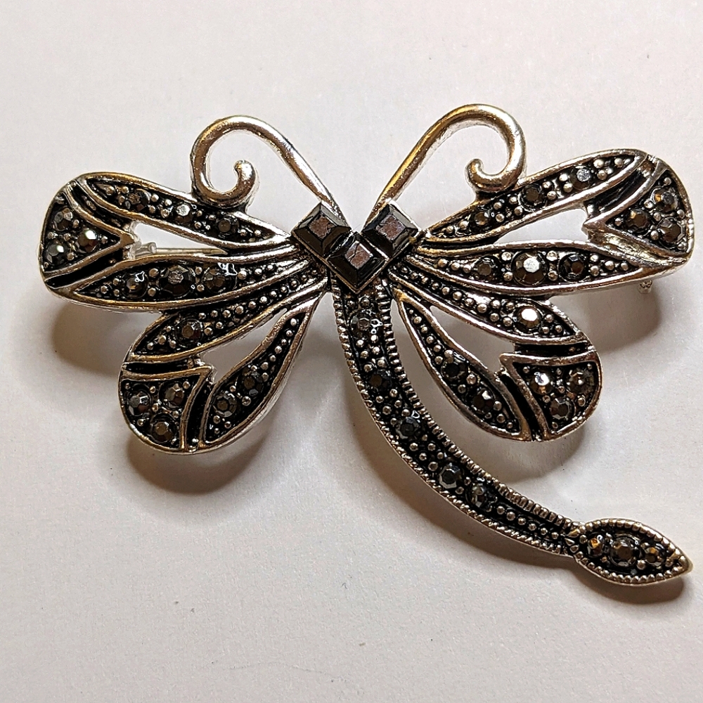 Vintage Marcasite‎ Dragonfly Brooch